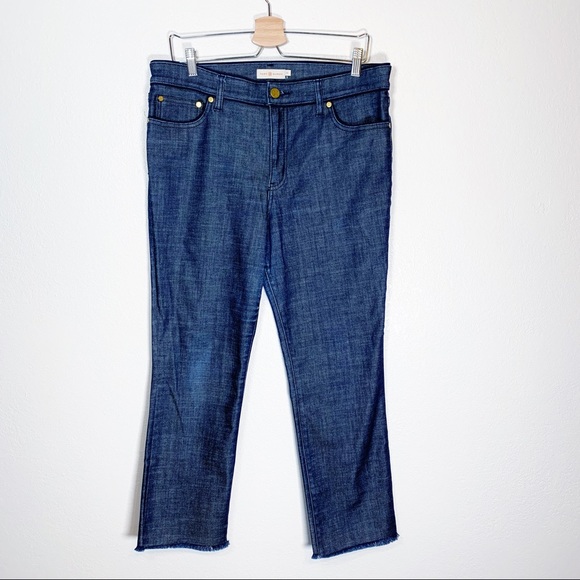 Tory Burch Denim - TORY BURCH “Cayden” denim crop pants size 32